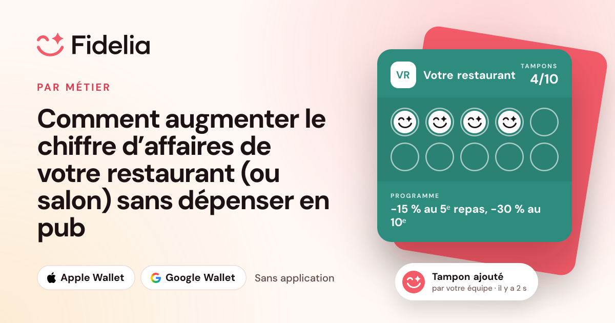 Illustration de l’article « Comment augmenter le chiffre d’affaires de votre restaurant (ou salon) sans dépenser en pub »